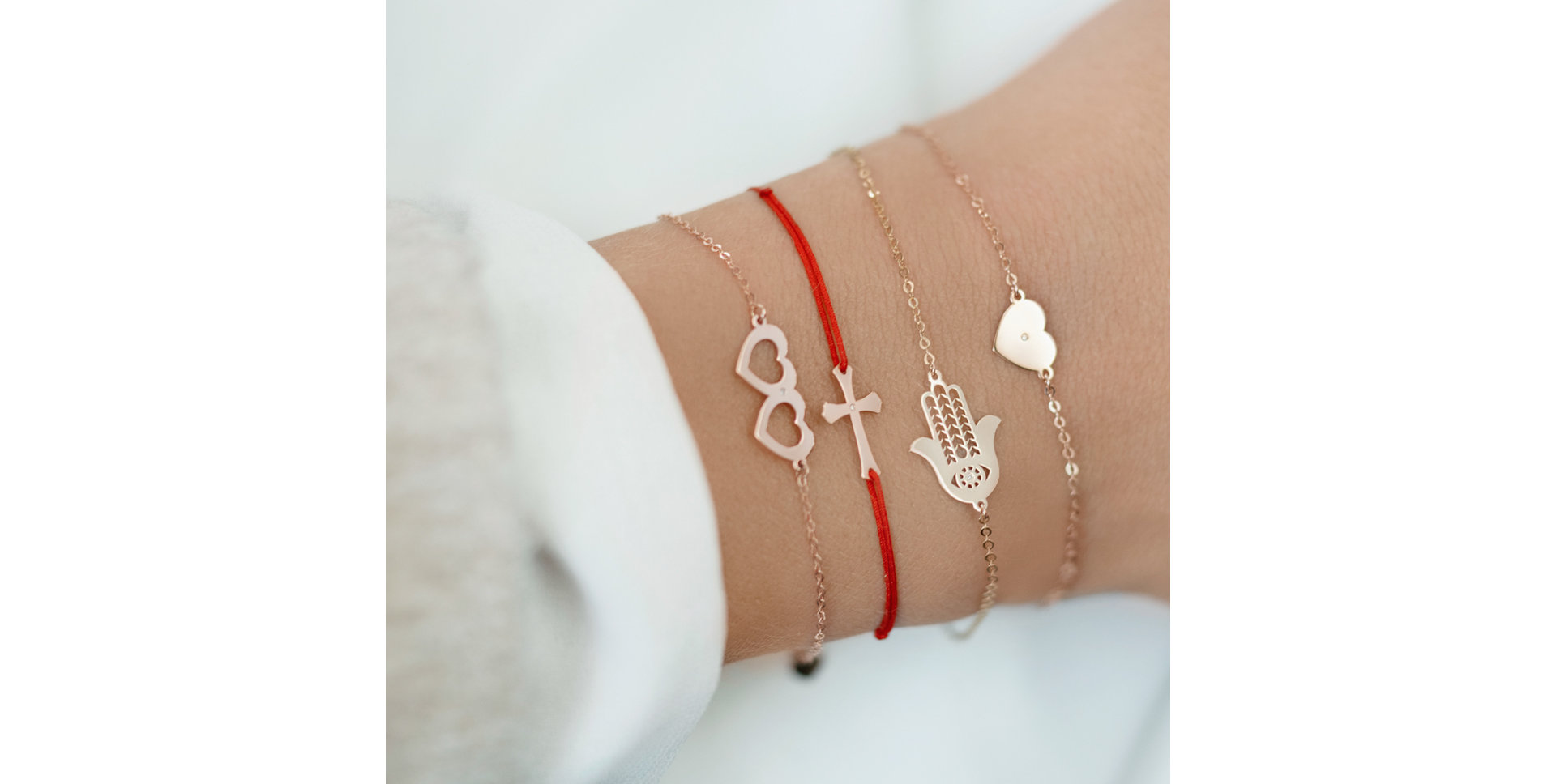 Diamond bracelet Two Hearts