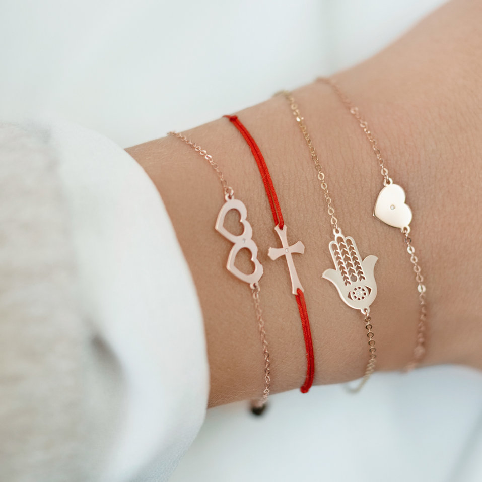 Diamond bracelet Two Hearts