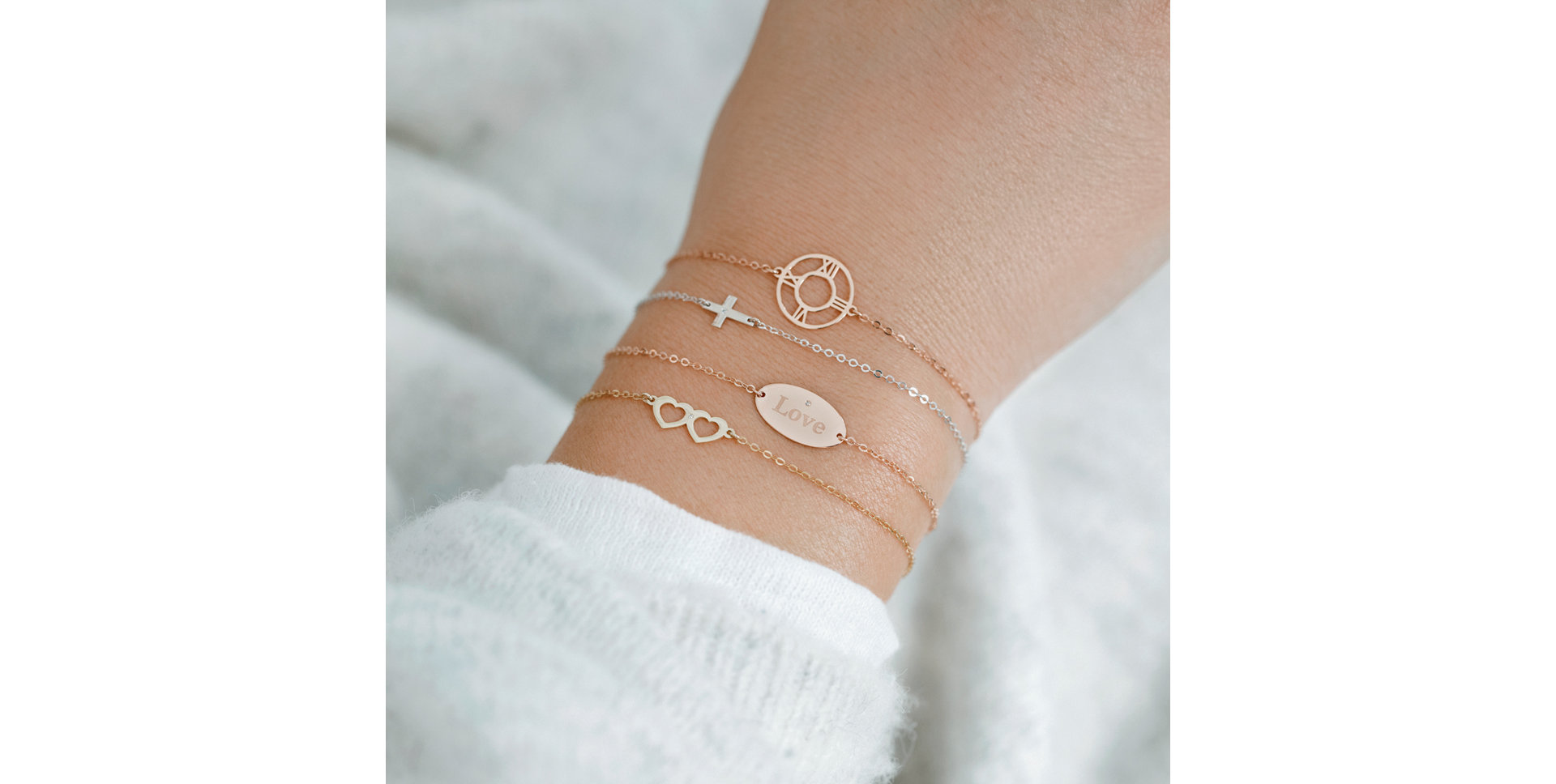 Diamond bracelet Two Hearts