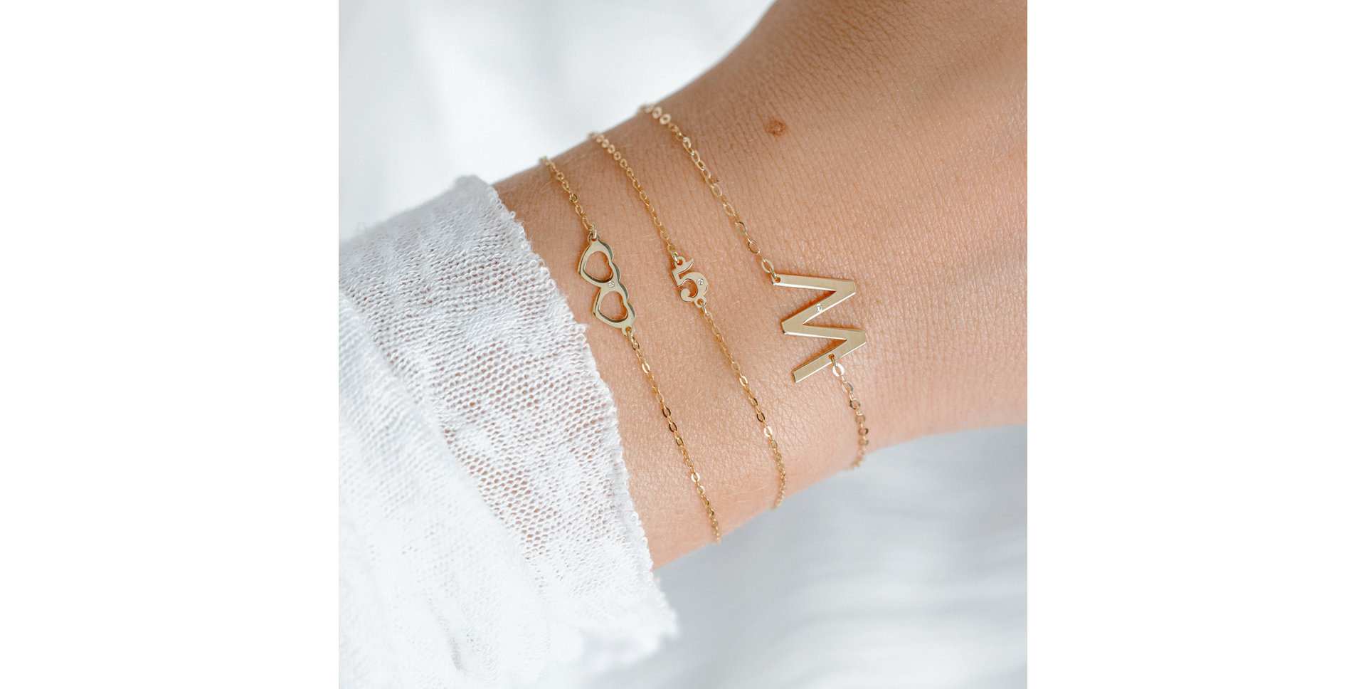 Diamond bracelet Two Hearts