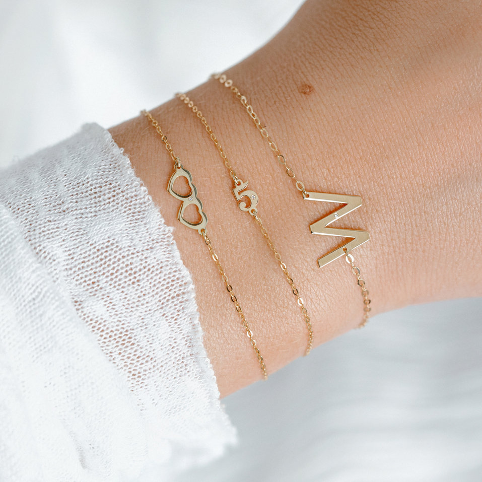 Diamond bracelet Two Hearts