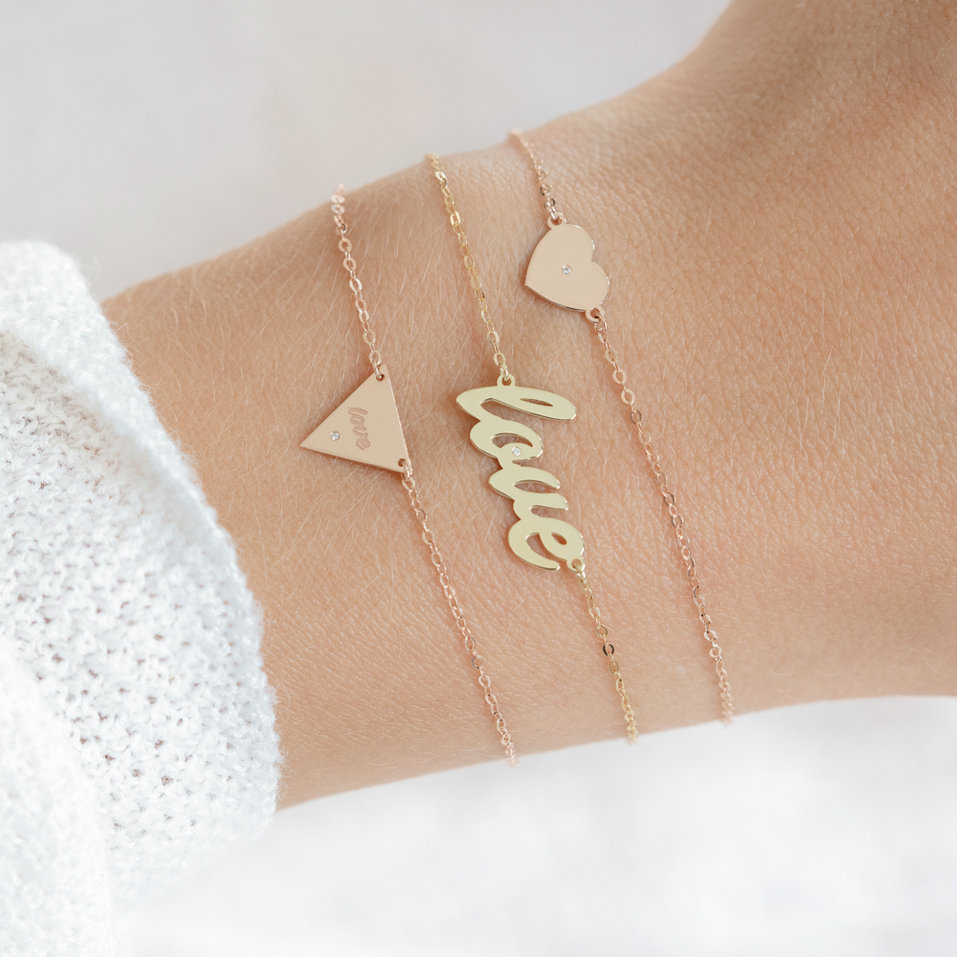 Diamond bracelet Triangle Love