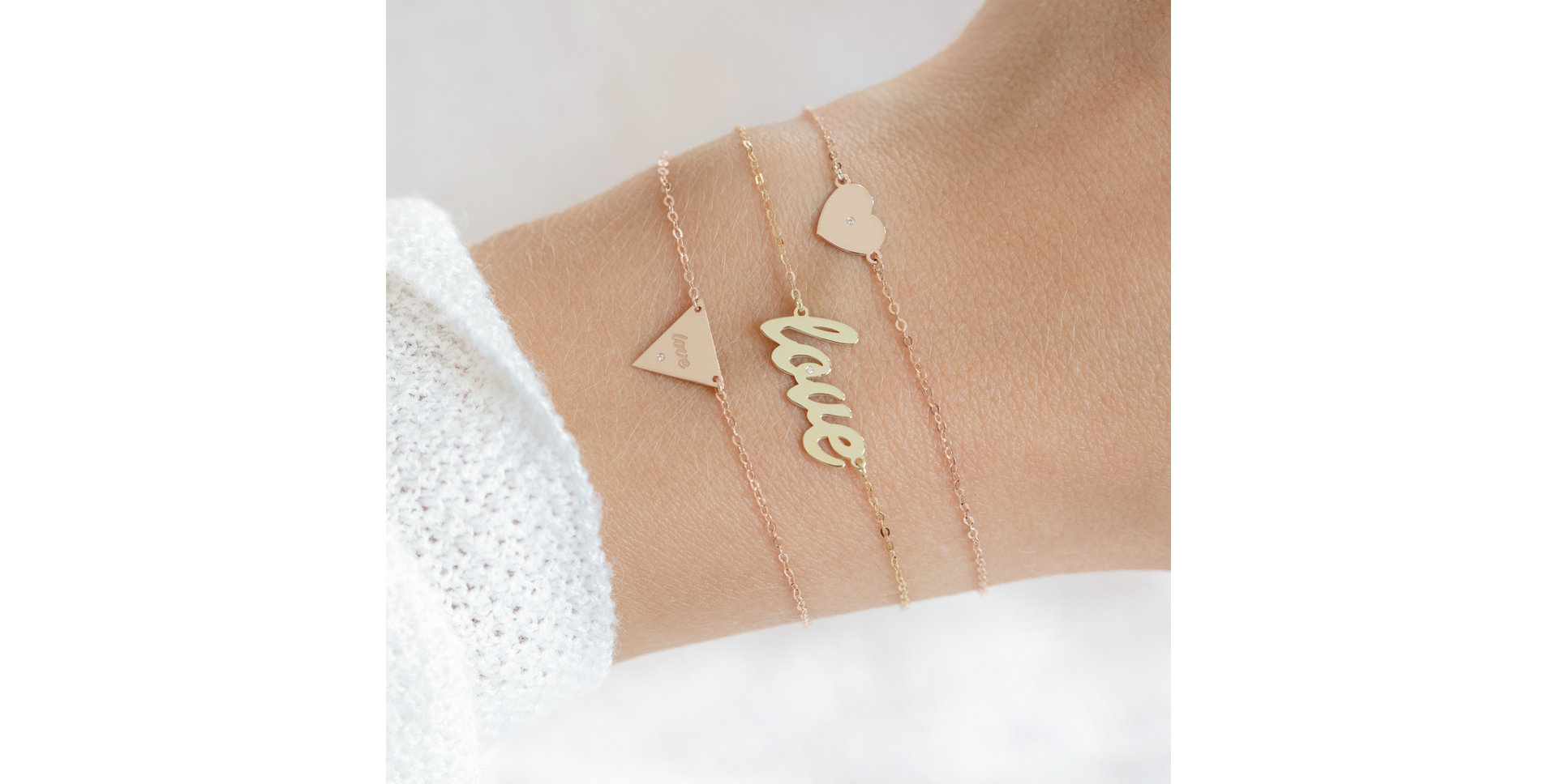 Diamond bracelet Triangle Love
