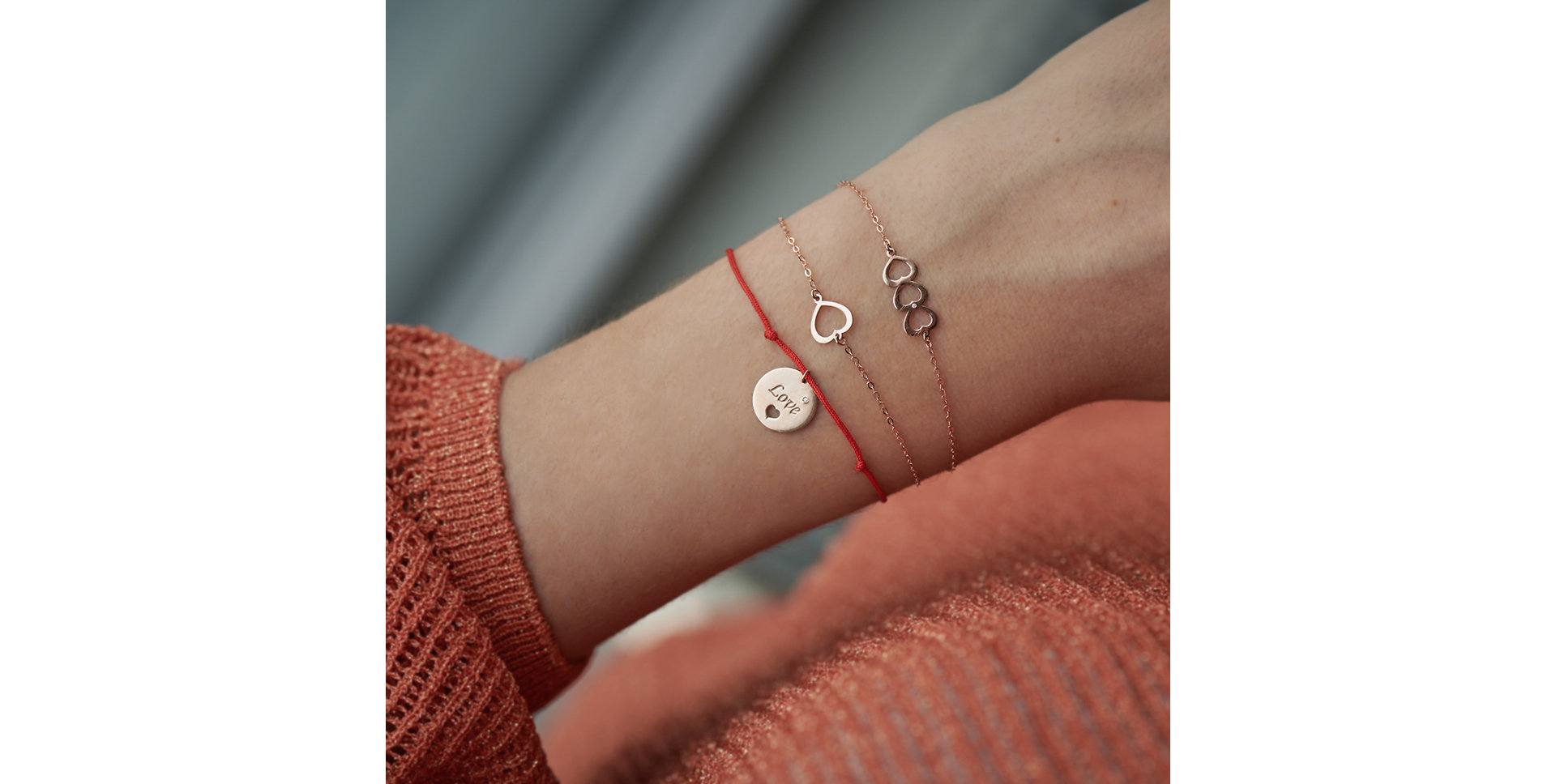 Diamond bracelet Three Hearts