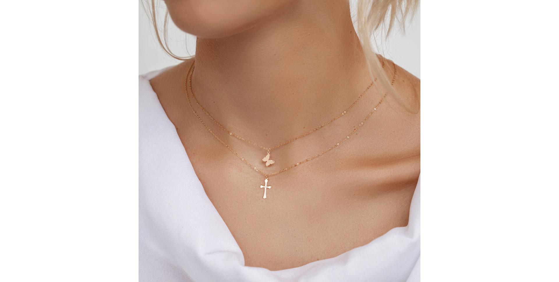 Diamond necklace Lovely Butterfly