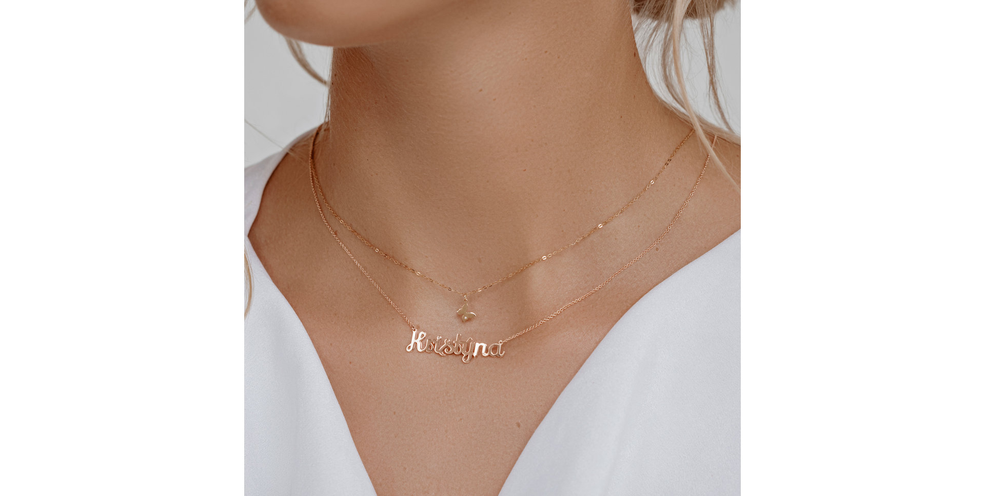 Diamond necklace Lovely Butterfly