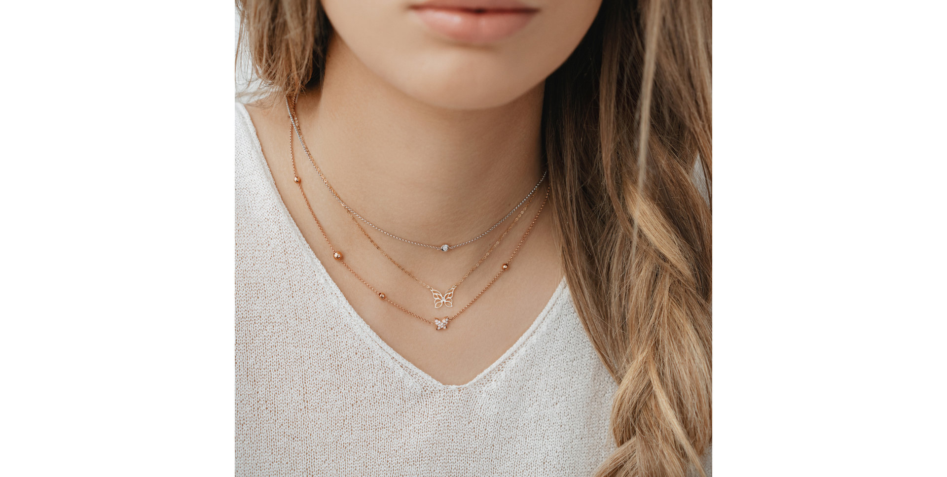 Diamond necklace Fantasy Butterfly