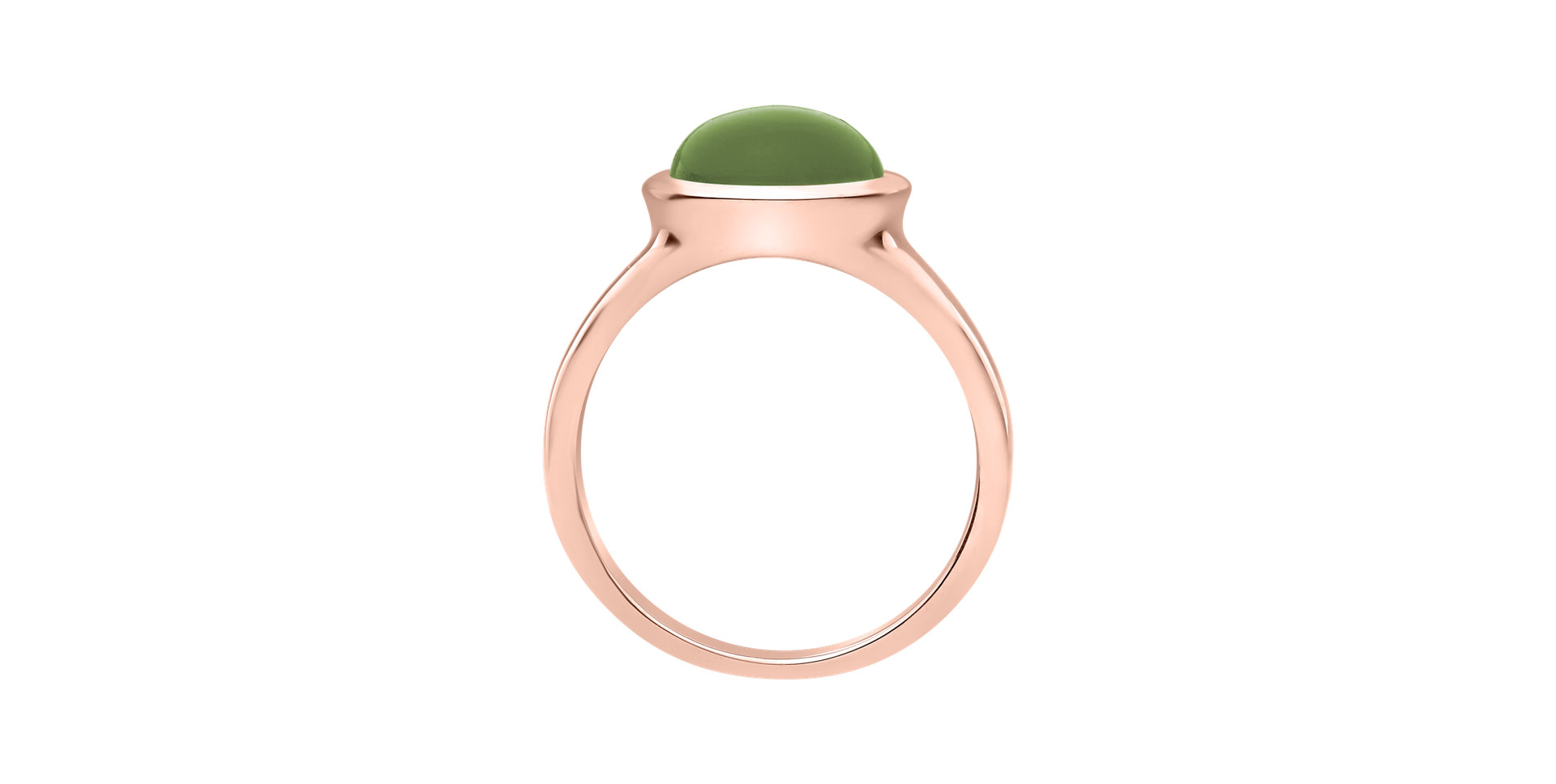 Ring with Prehnite Bonbon
