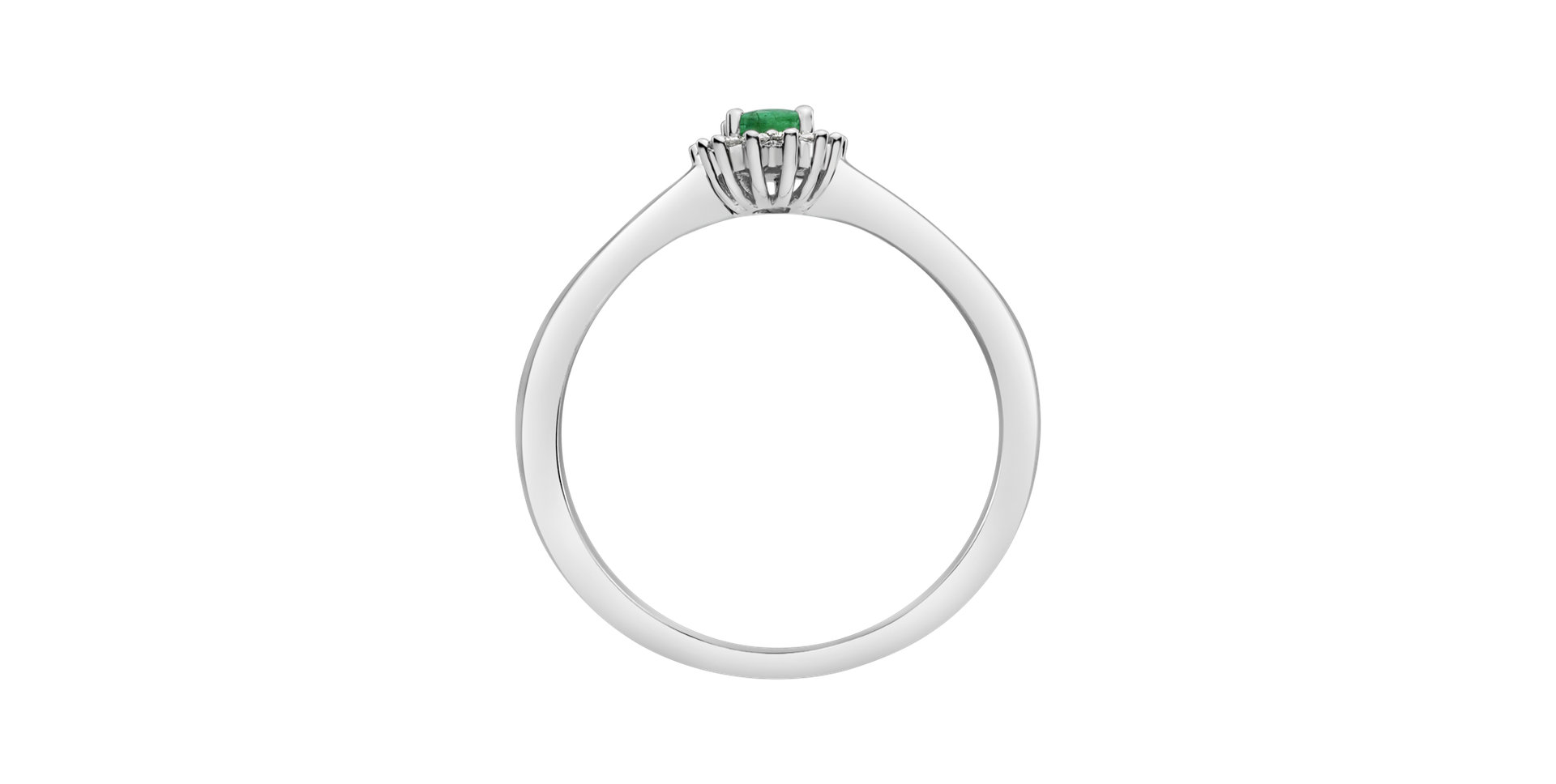 Diamond ring with Emerald Princess