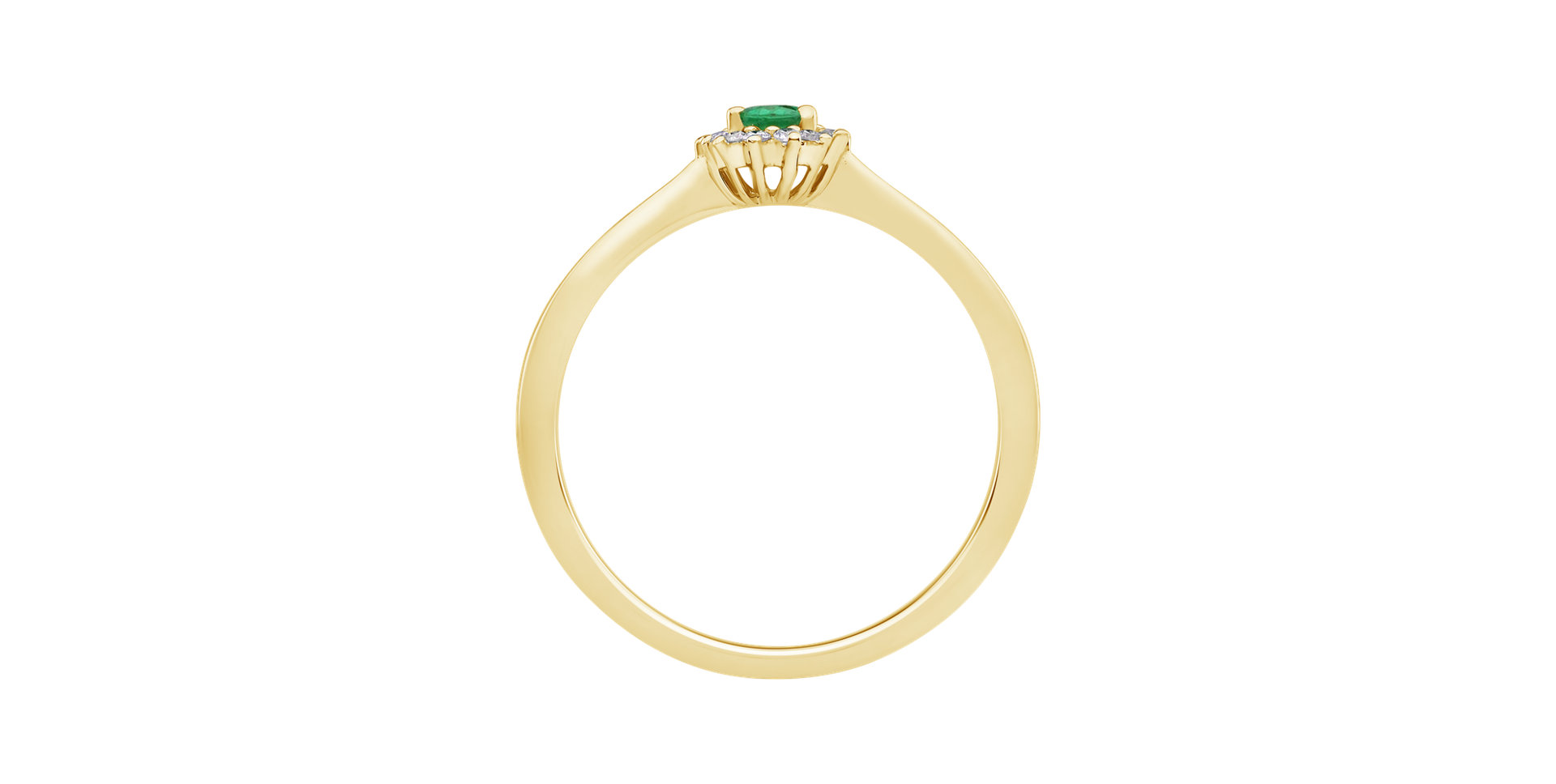 Diamond ring with Emerald Princess