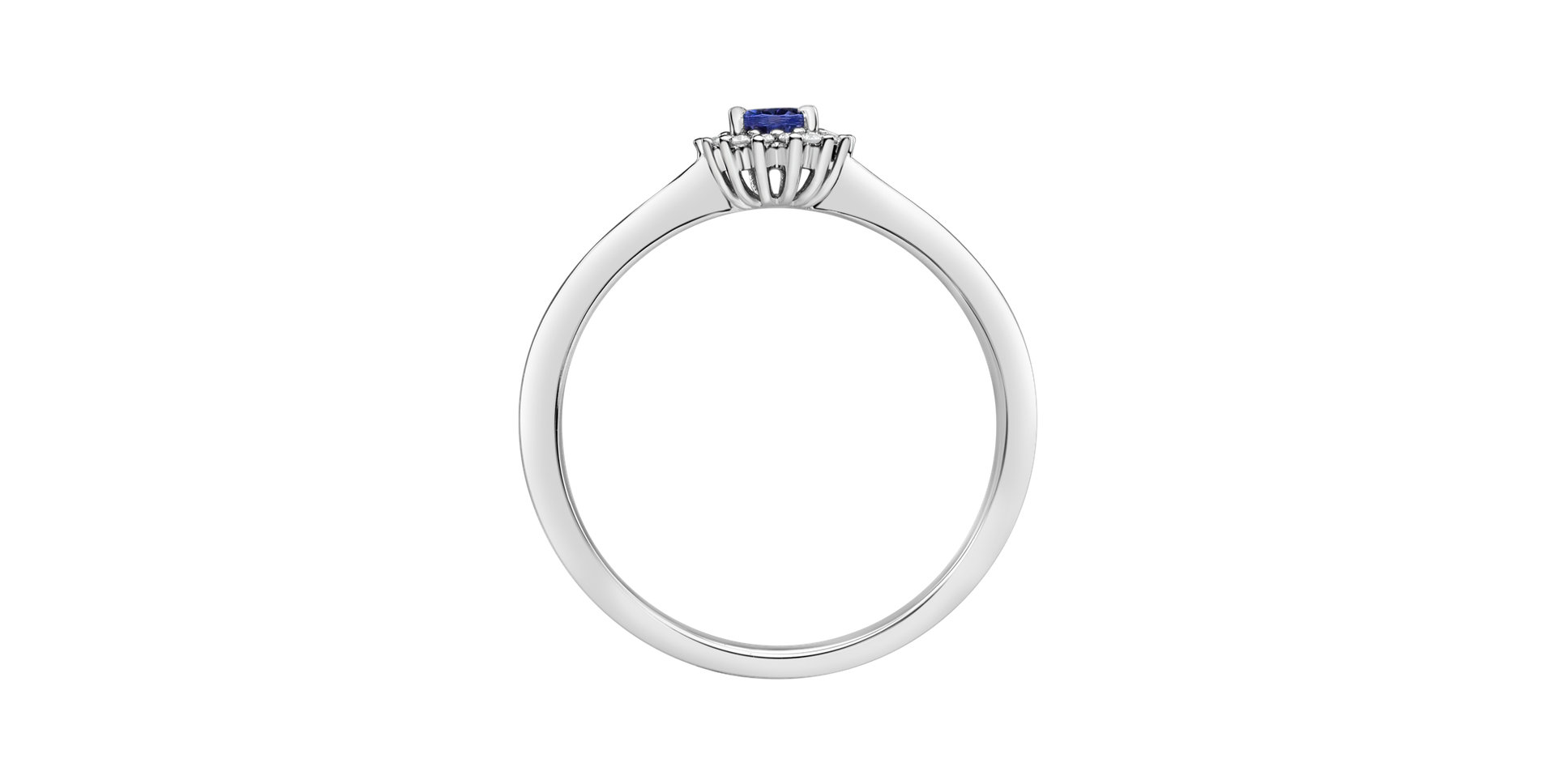 Diamond ring with Tanzanite Princess