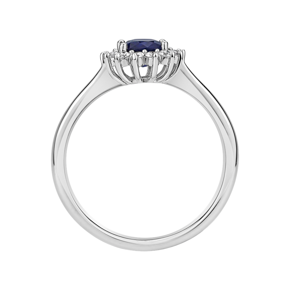 Diamond ring with Sapphire Princess