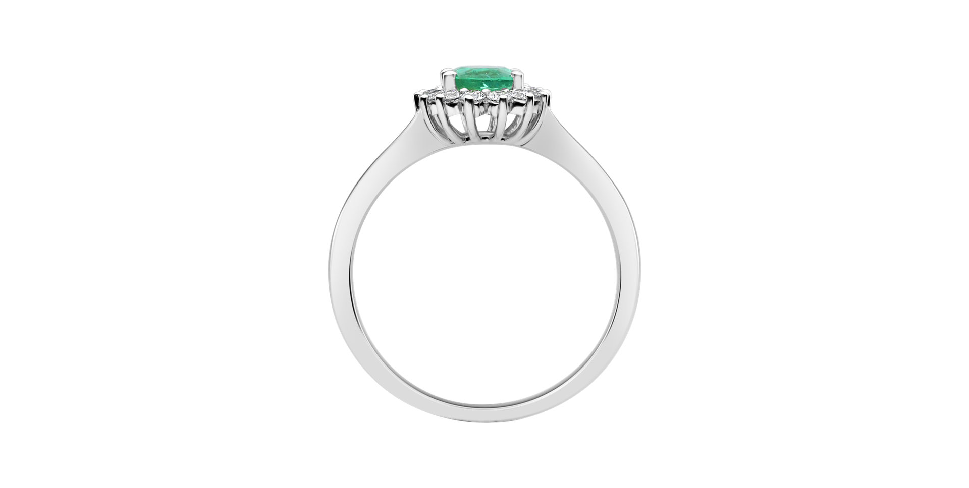 Diamond ring with Emerald Princess