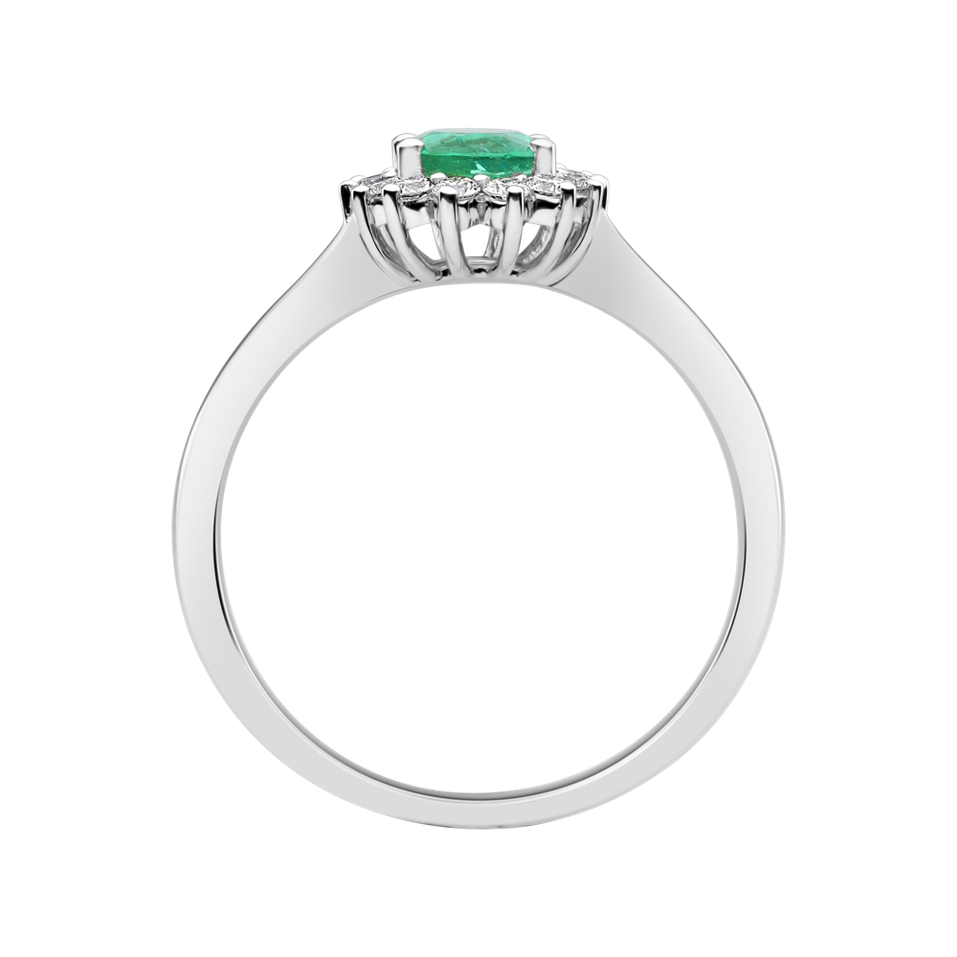 Diamond ring with Emerald Princess
