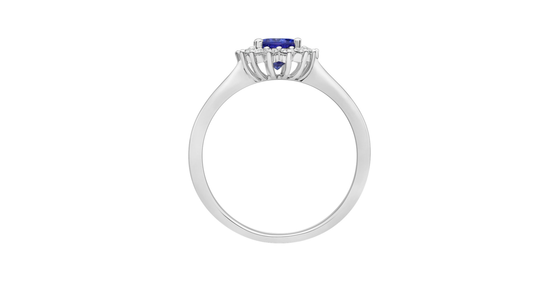 Diamond ring with Tanzanite Princess