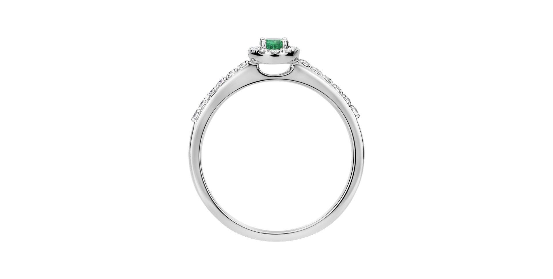 Diamond ring with Emerald Princess