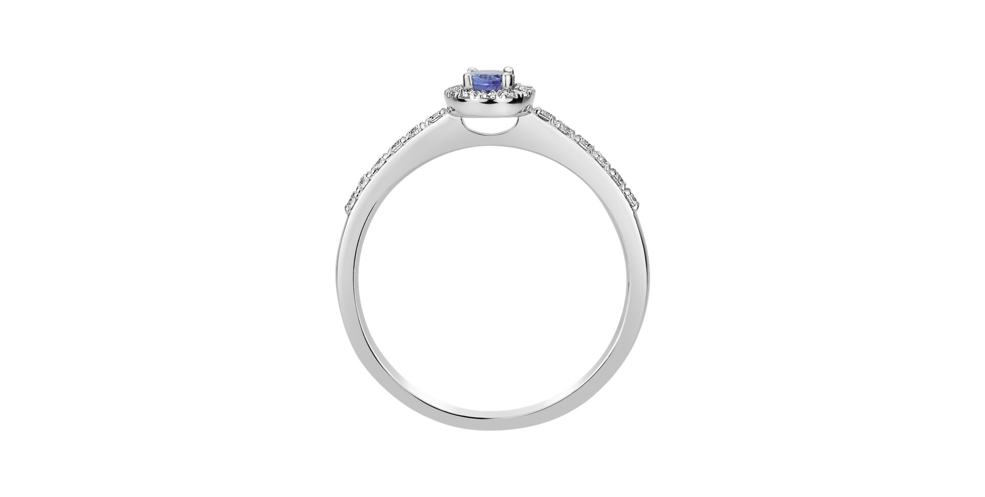 Diamond ring with Tanzanite Princess