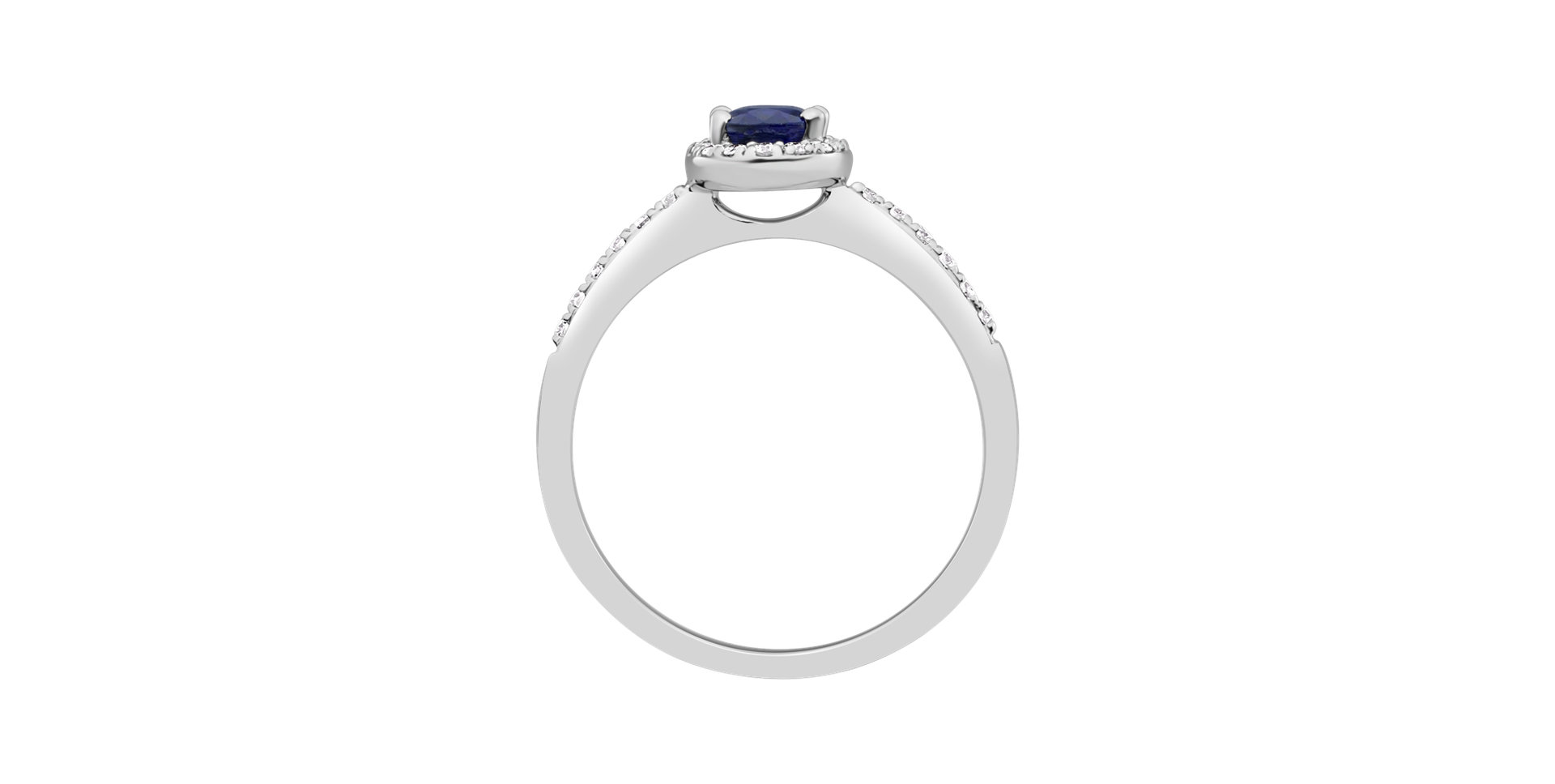 Diamond ring with Tanzanite Princess