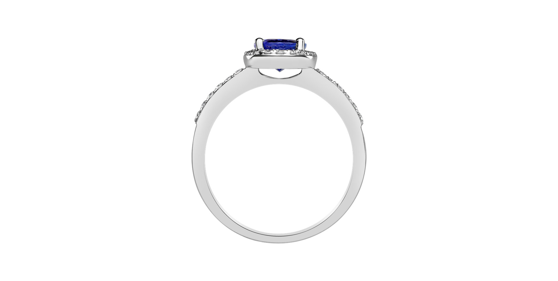 Diamond ring with Tanzanite Princess