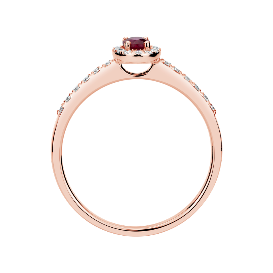 Diamond ring with Ruby Princess