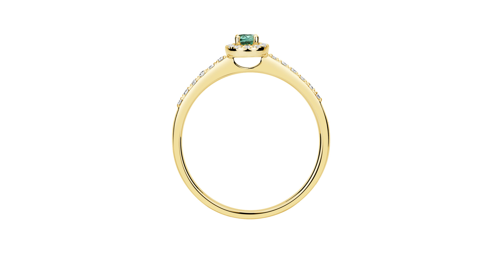 Diamond ring with Emerald Princess