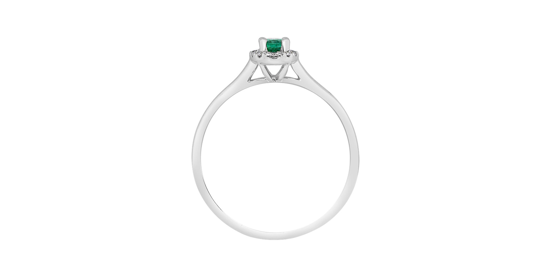 Diamond ring with Emerald Princess