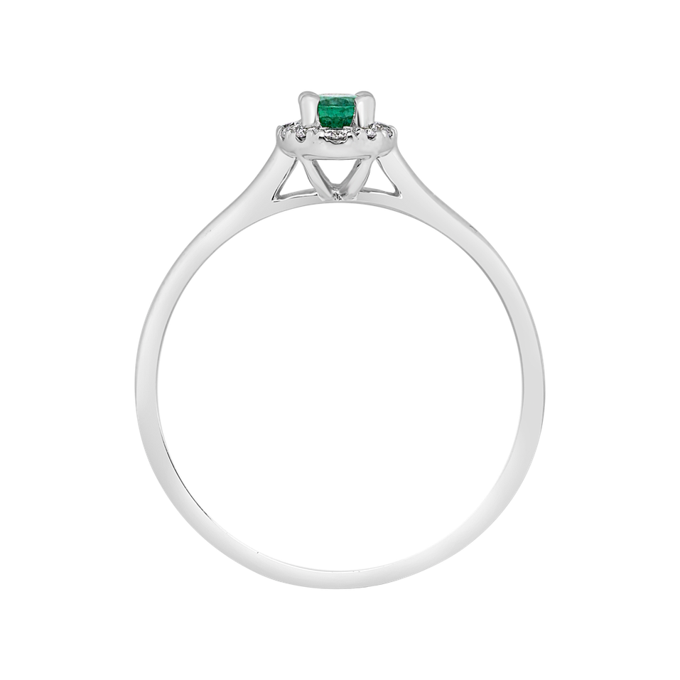 Diamond ring with Emerald Princess