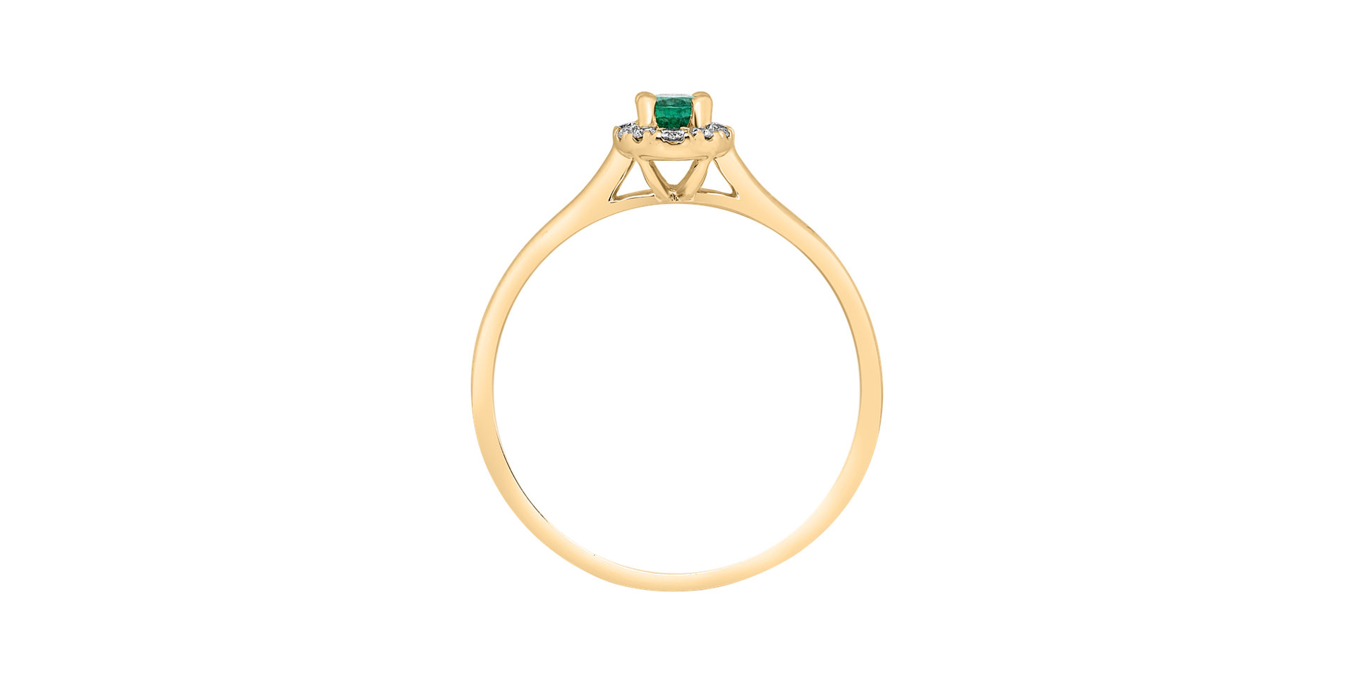 Diamond ring with Emerald Princess