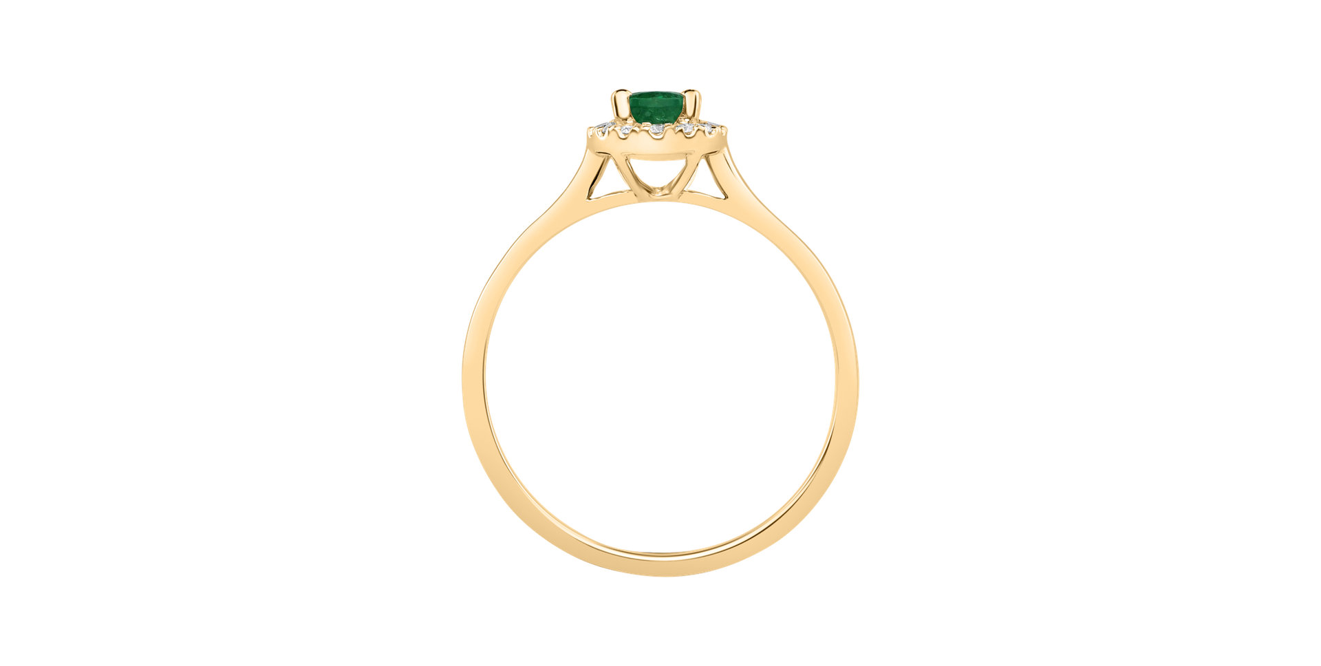 Diamond ring with Emerald Princess