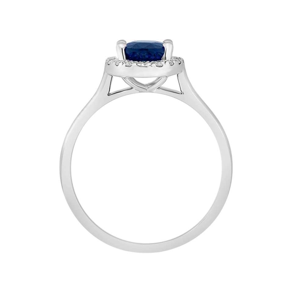 Diamond ring with Tanzanite Princess