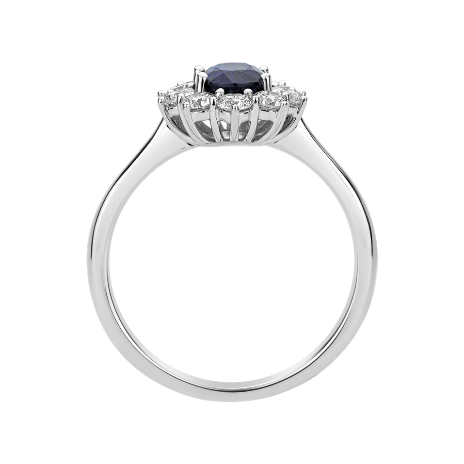 Diamond ring with Sapphire Princess