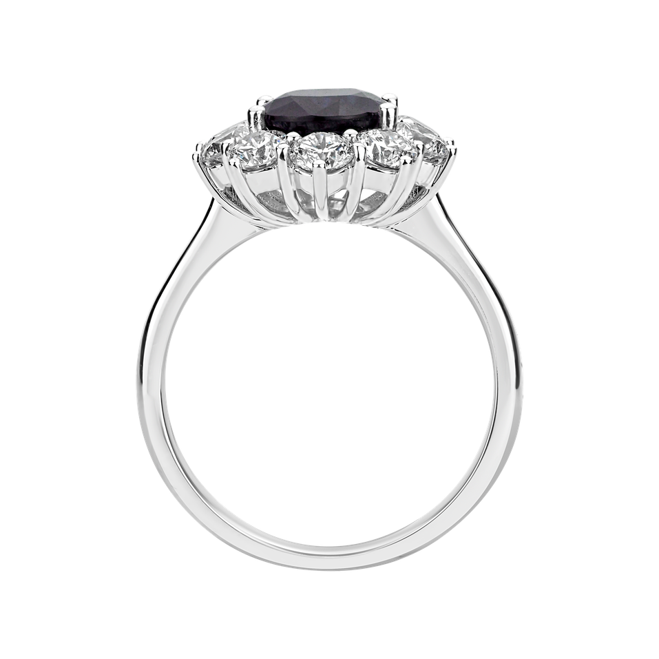 Diamond ring with Sapphire Princess