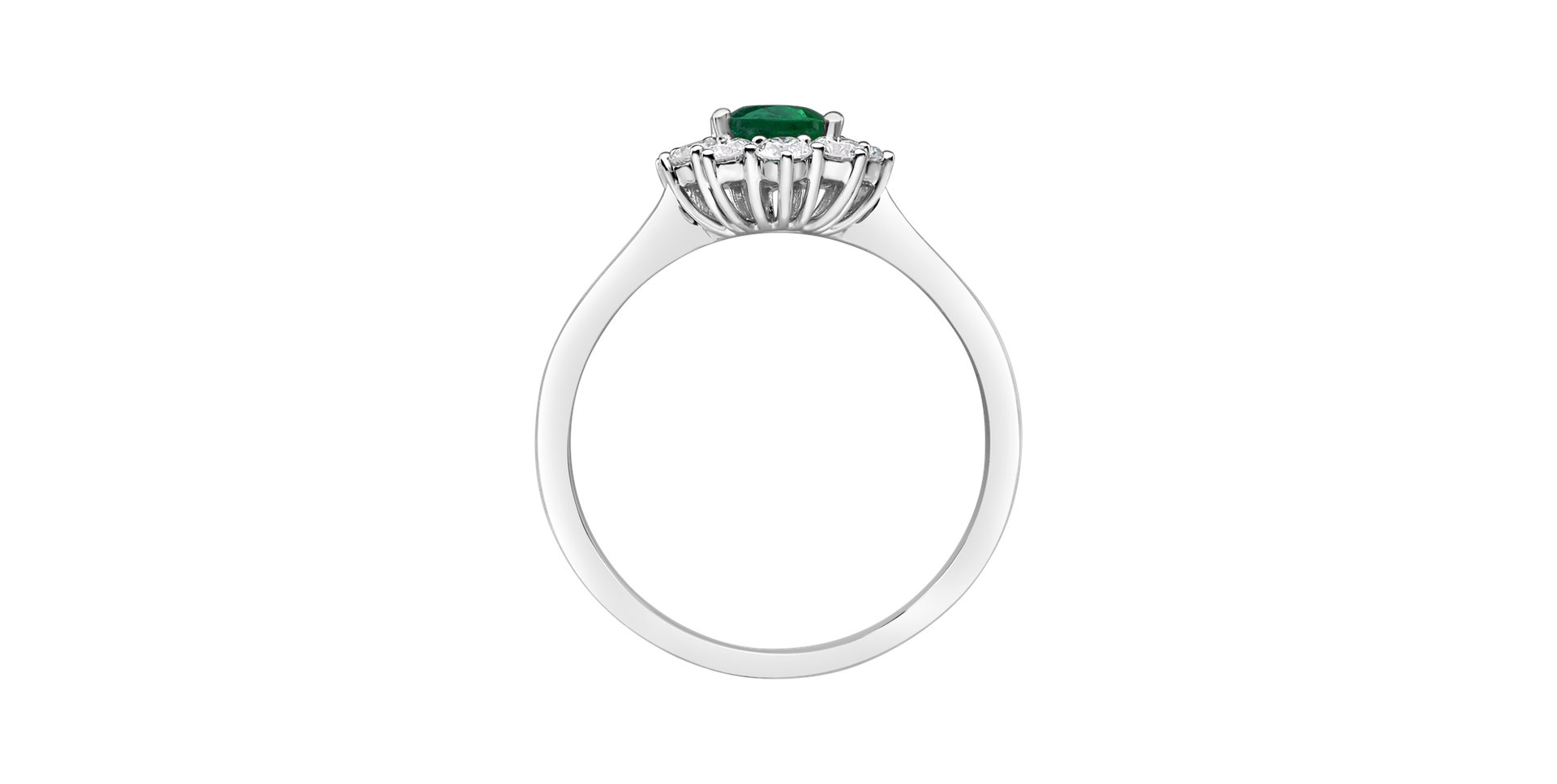 Diamond ring with Emerald Princess