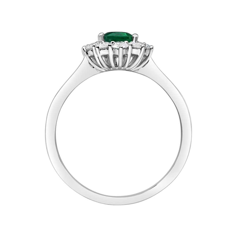 Diamond ring with Emerald Princess