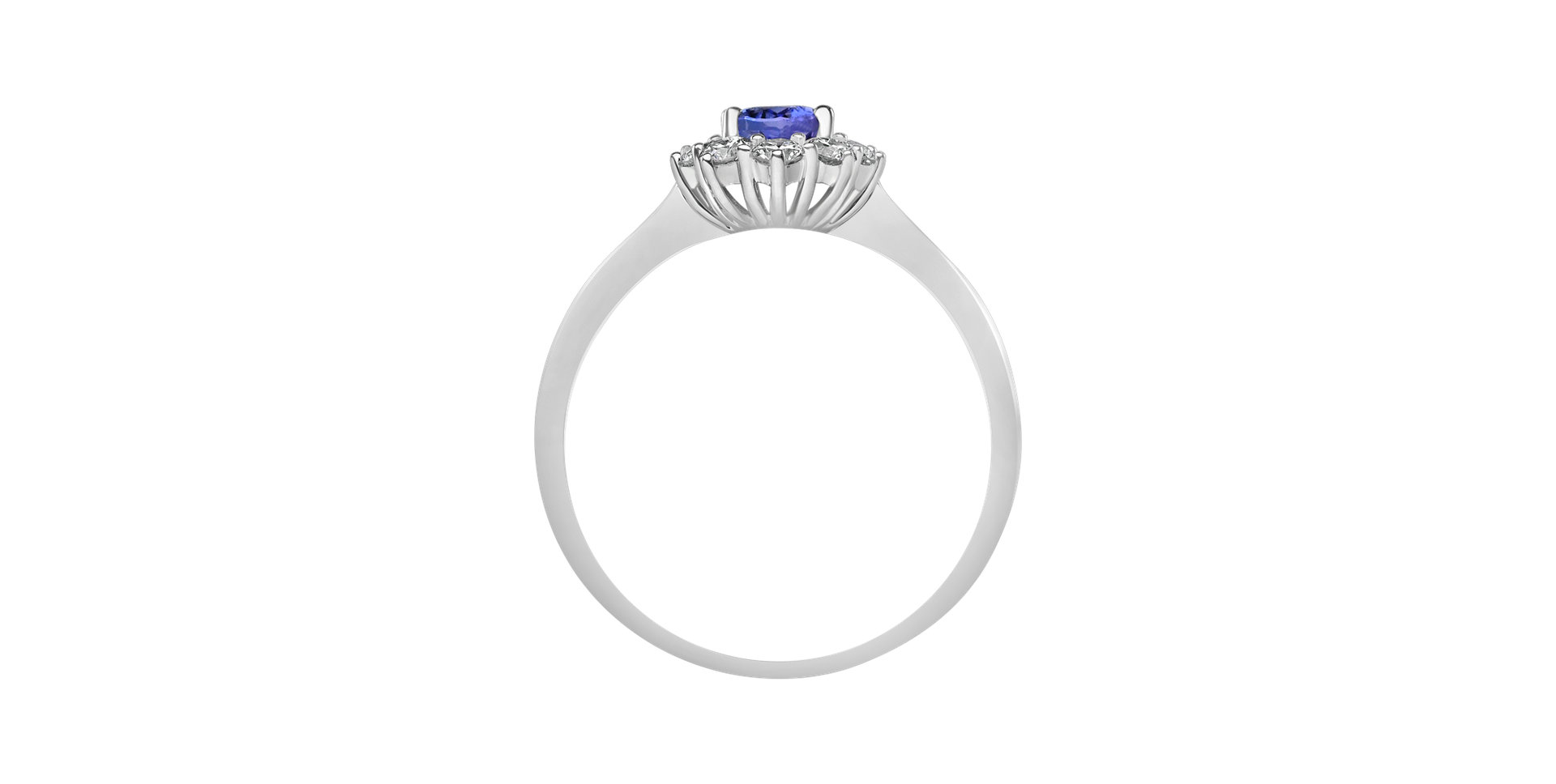 Diamond ring with Tanzanite Princess