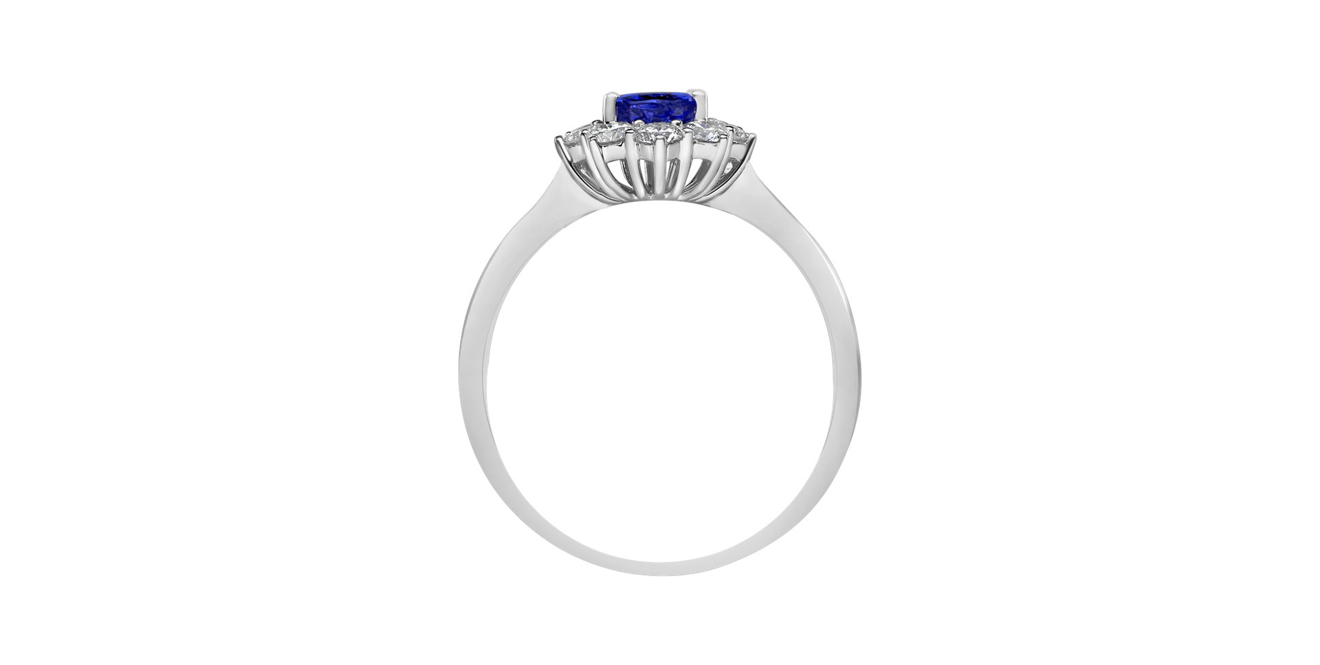 Diamond ring with Tanzanite Princess
