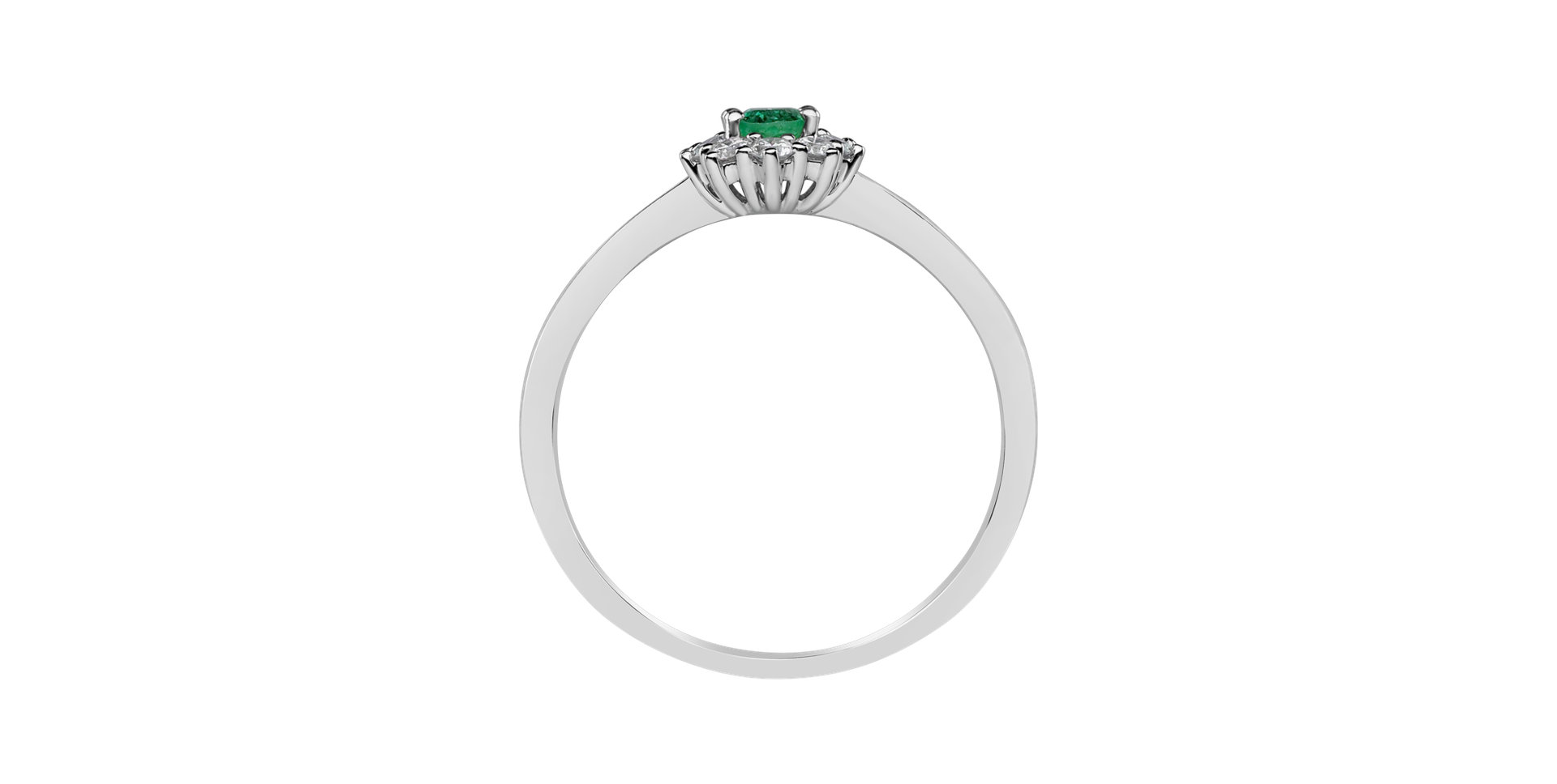 Diamond ring with Emerald Princess
