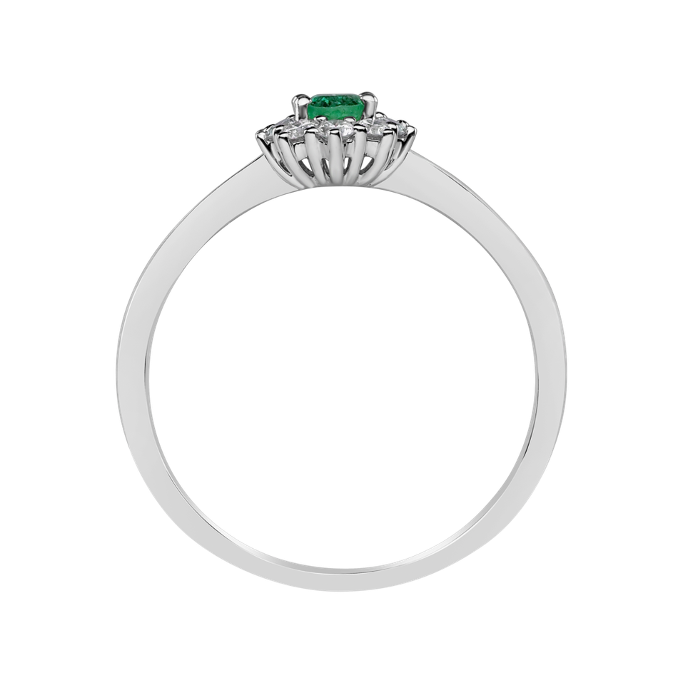 Diamond ring with Emerald Princess