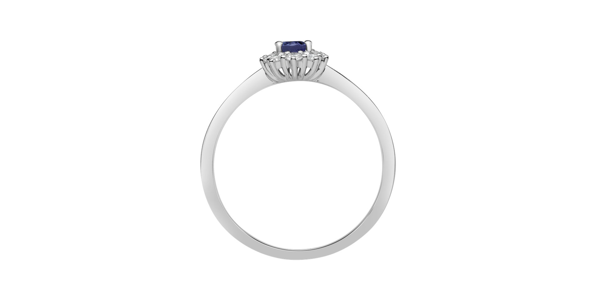 Diamond ring with Tanzanite Princess
