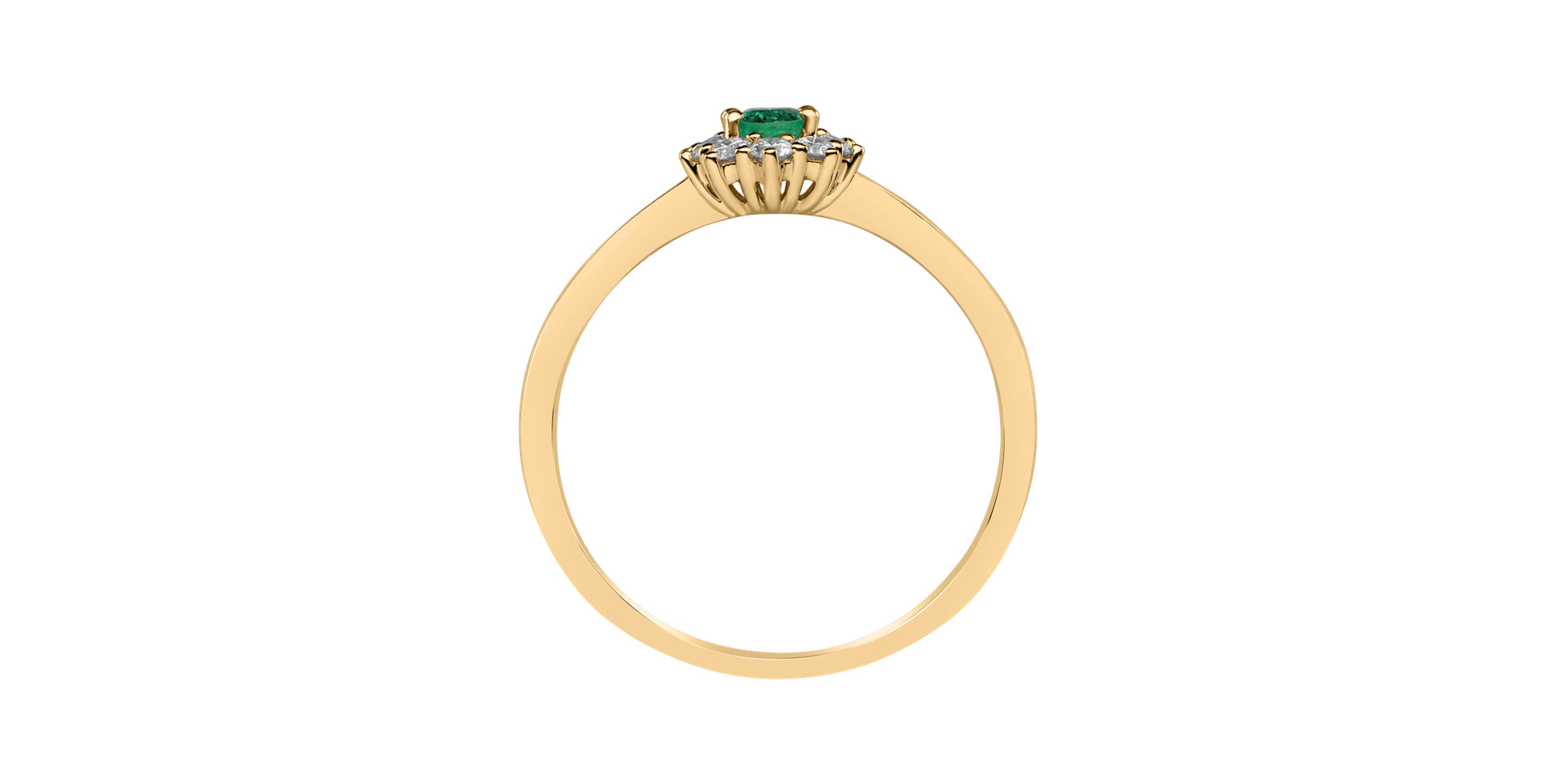 Diamond ring with Emerald Princess