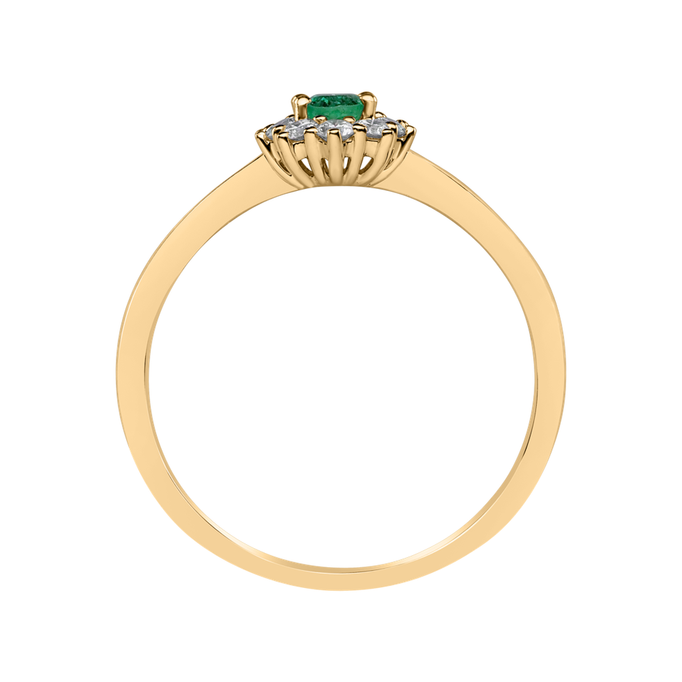 Diamond ring with Emerald Princess