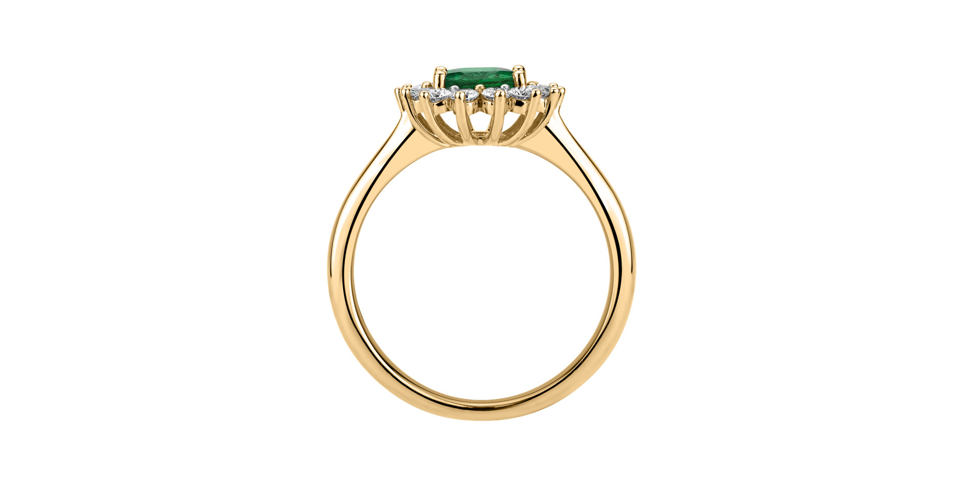 Diamond ring with Emerald Princess
