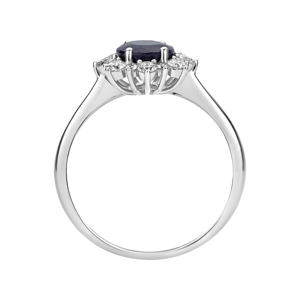 Diamond ring with Sapphire Princess