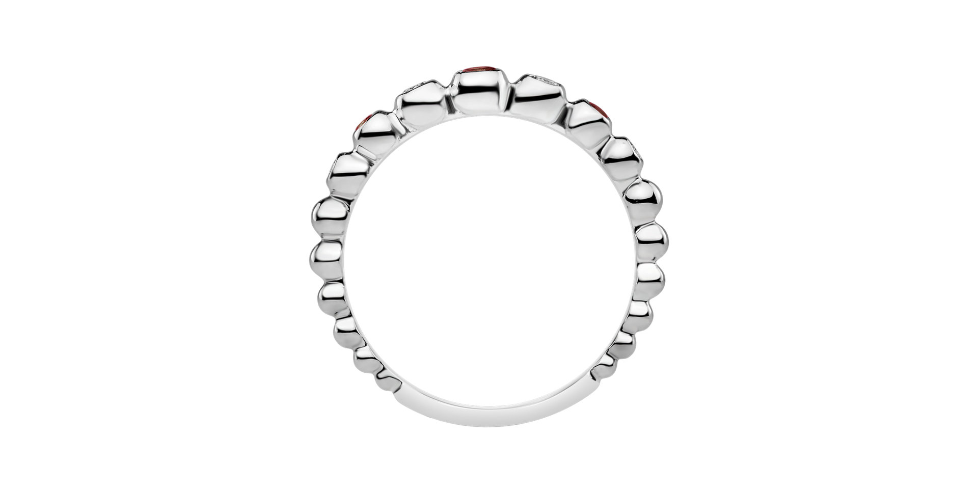 Diamond ring with Ruby Shiny Dots