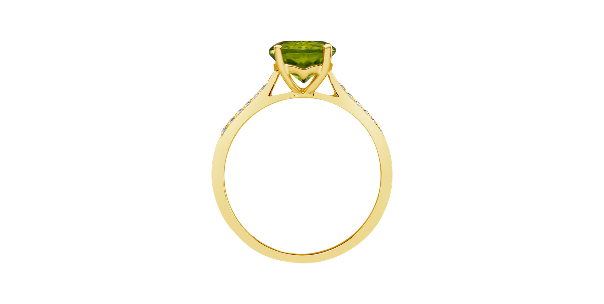 Diamond ring with Peridot Bonbon