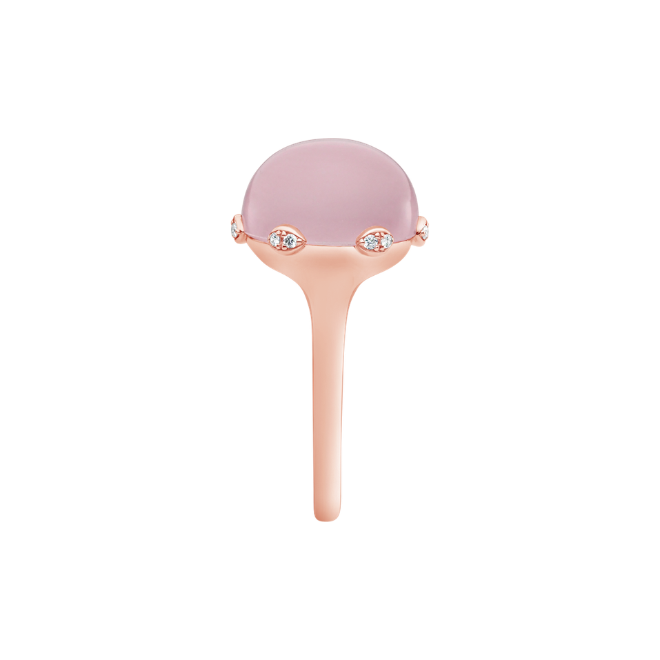 Diamond ring with Rose Quartz Allure Delight