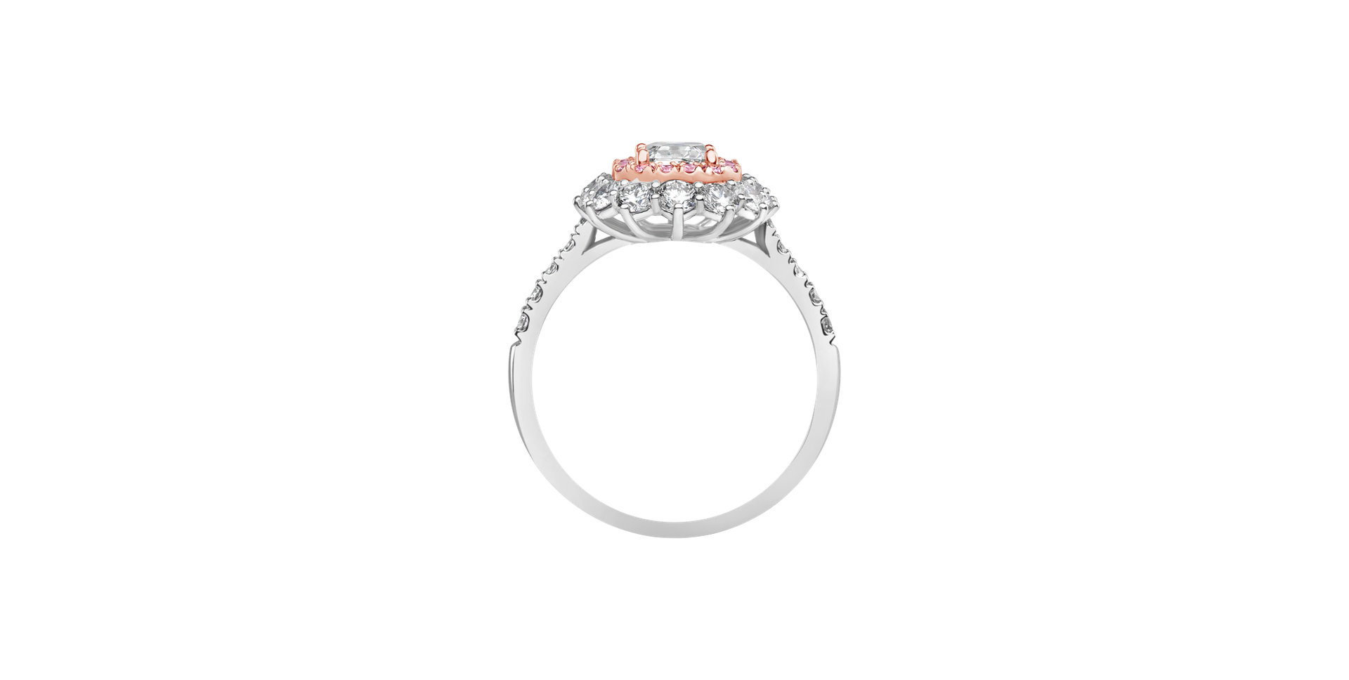 Ring with white and pink diamonds Royal Romanticism