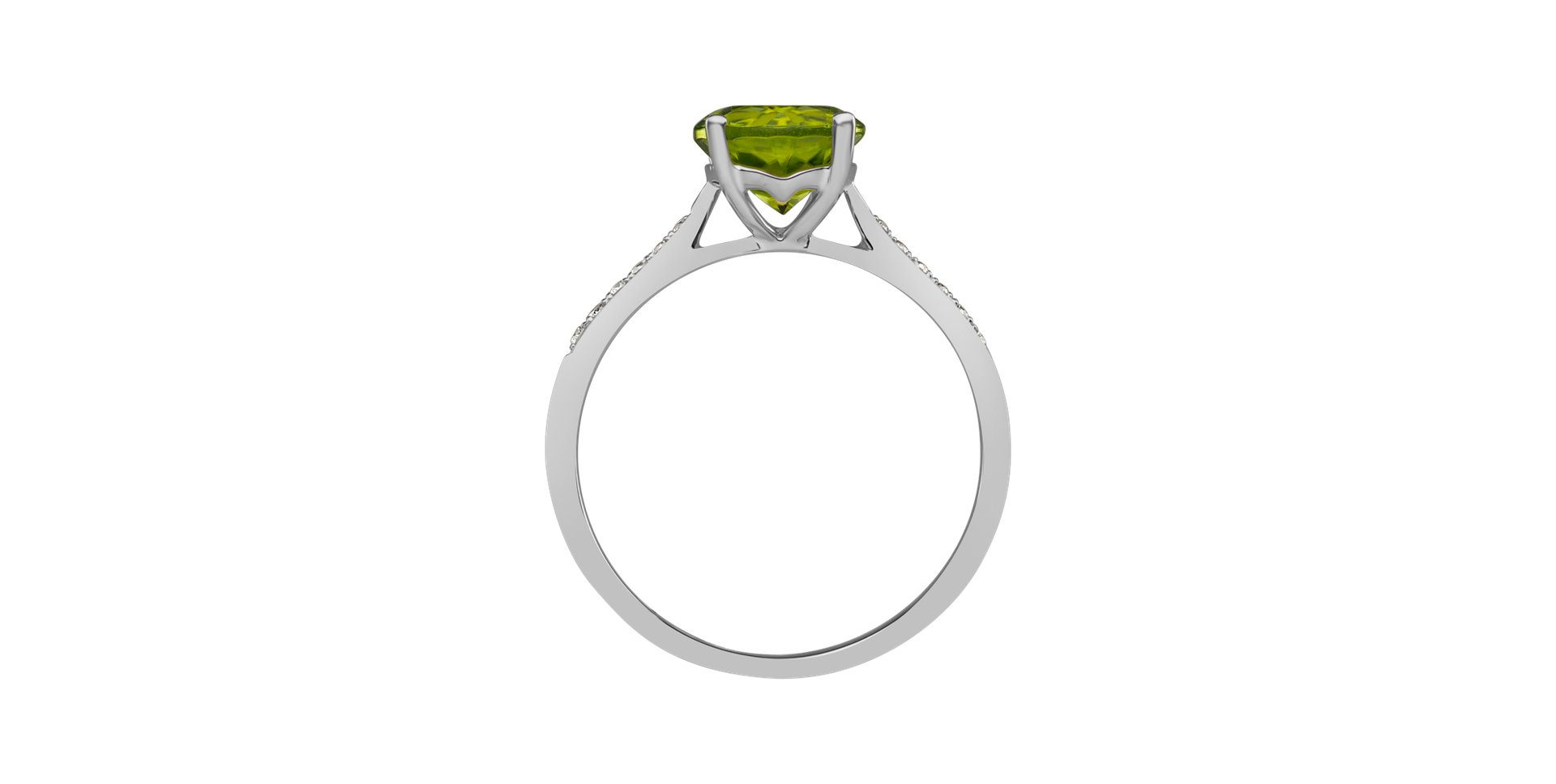 Diamond ring with Peridot Bonbon