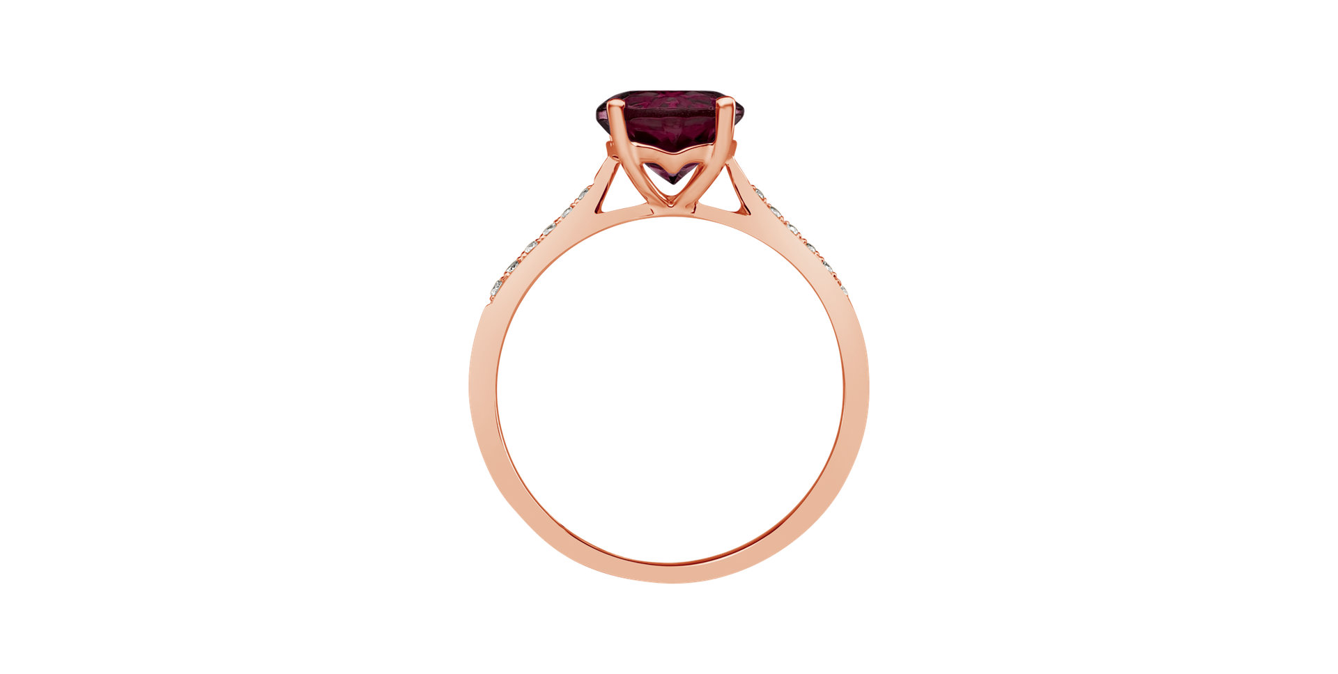 Diamond ring with Rhodolite Bonbon