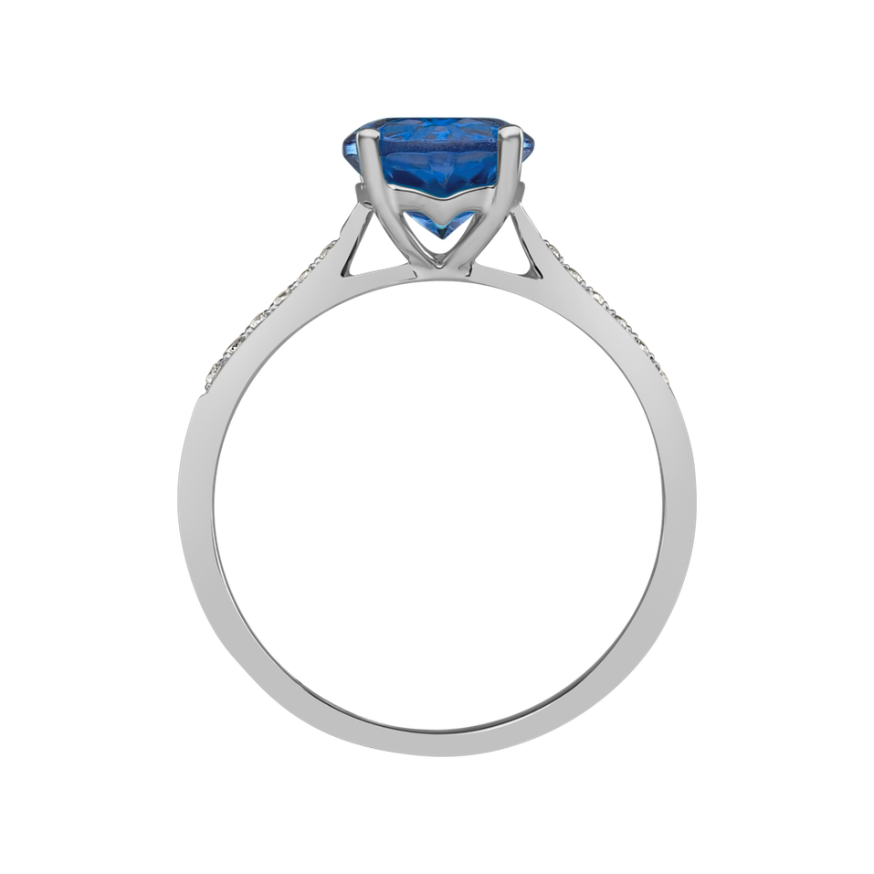 Diamond ring with Tanzanite Bonbon